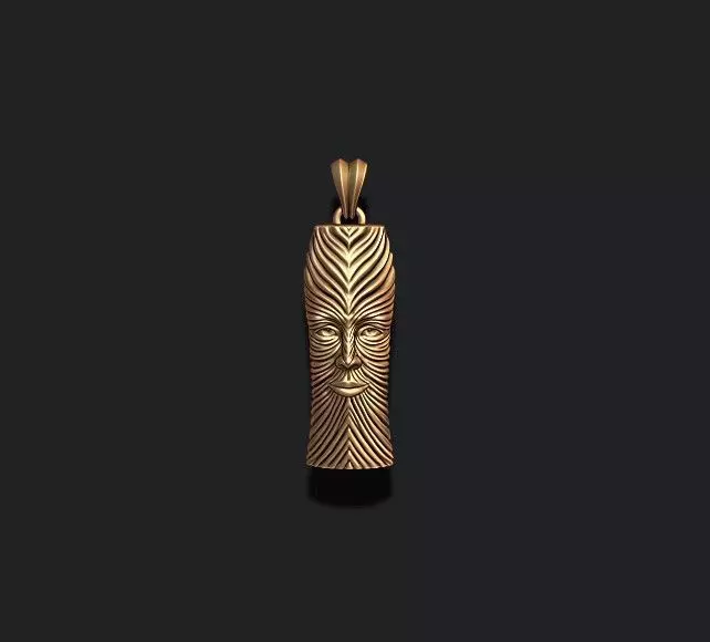 Face african mask maori pendant 3D print model_0