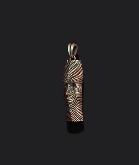 Face african mask maori pendant 3D print model_2