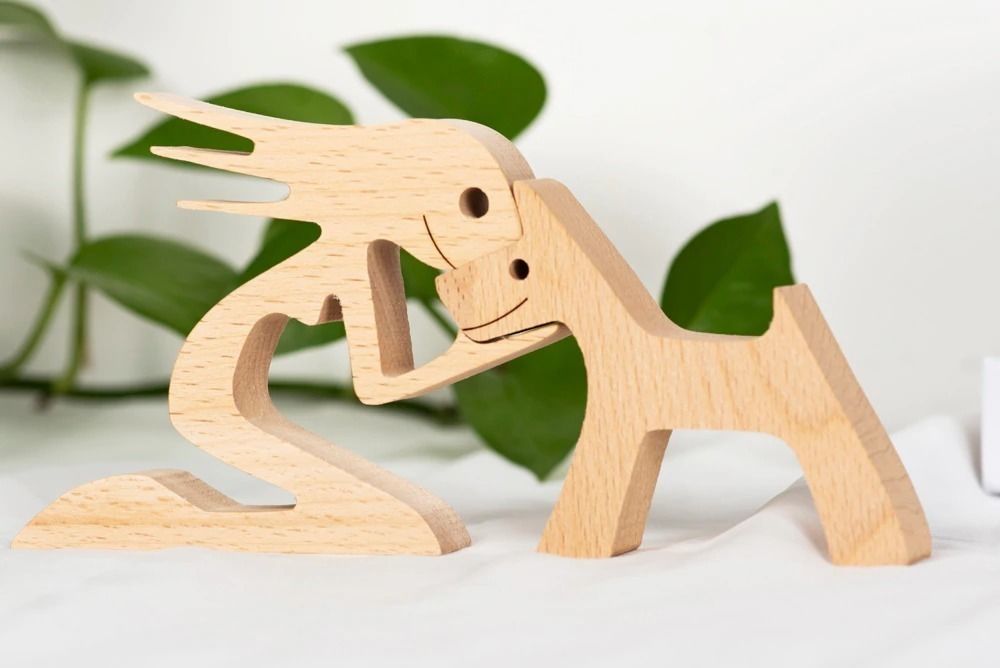 SCULPTURE LOVE OF GIRL AND DOG  STL and SVG 3D print model_2