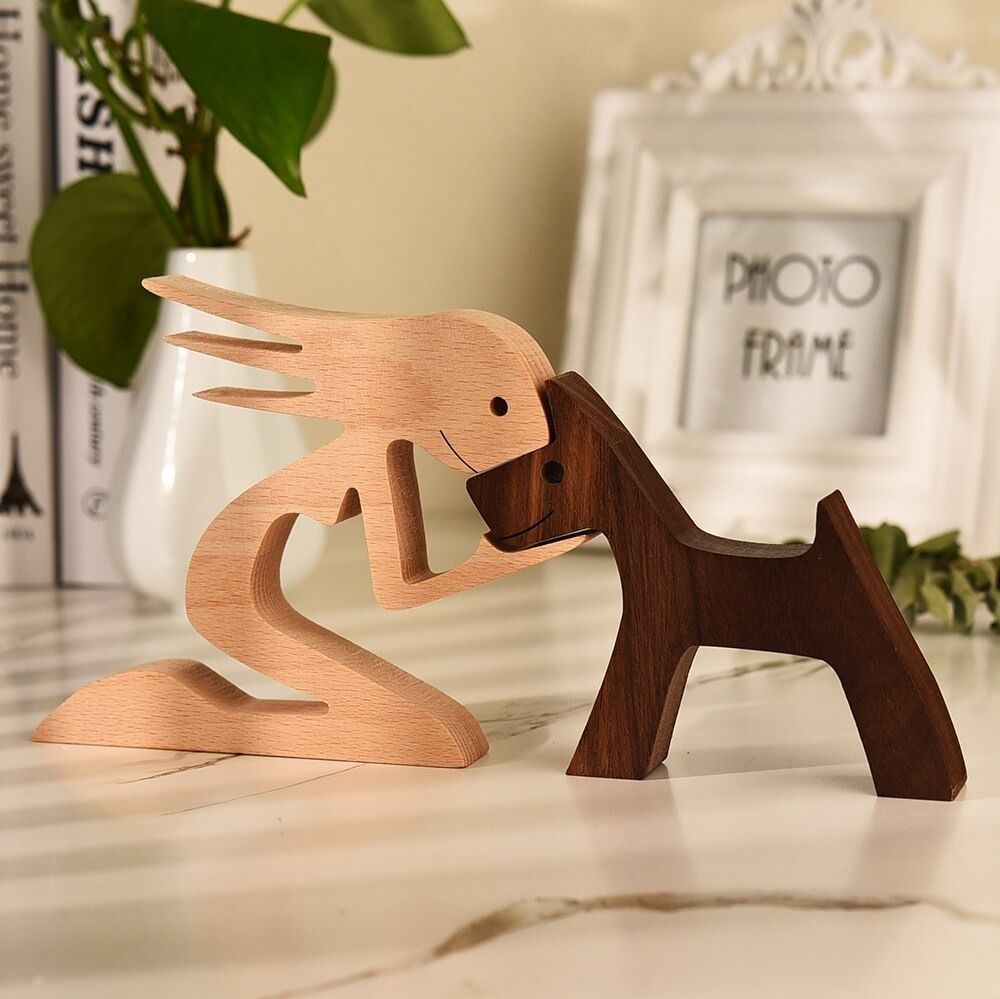 SCULPTURE LOVE OF GIRL AND DOG  STL and SVG 3D print model_7
