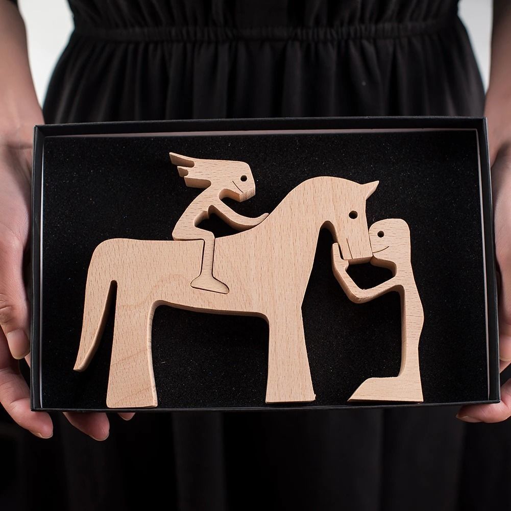 SCULPTURE LOVE OF MAN AND GIRL AND HORSE  STL and SVG 3D print model_3