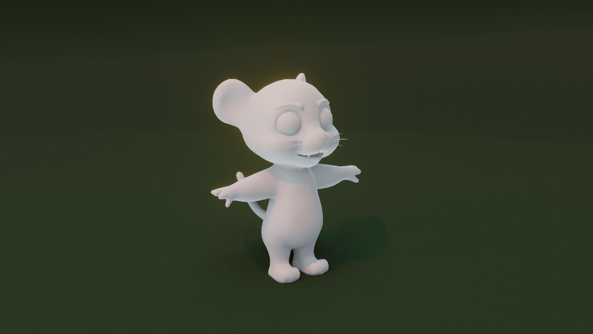 Cartoon Tiger Animated and Rigged Base Mesh 3D Model Low-poly 3D model_12