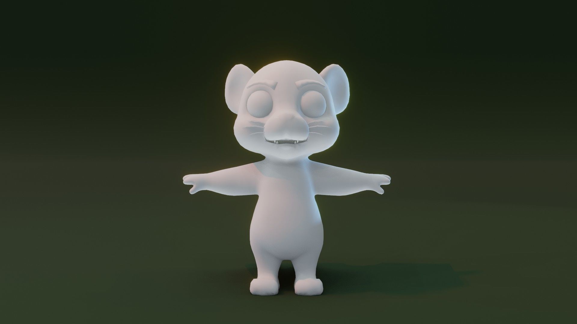 Cartoon Tiger Animated and Rigged Base Mesh 3D Model Low-poly 3D model_2