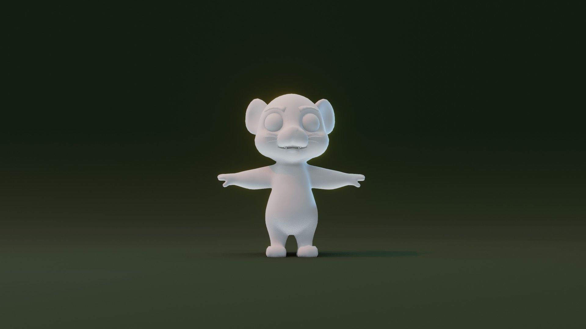 Cartoon Tiger Animated and Rigged Base Mesh 3D Model Low-poly 3D model_7