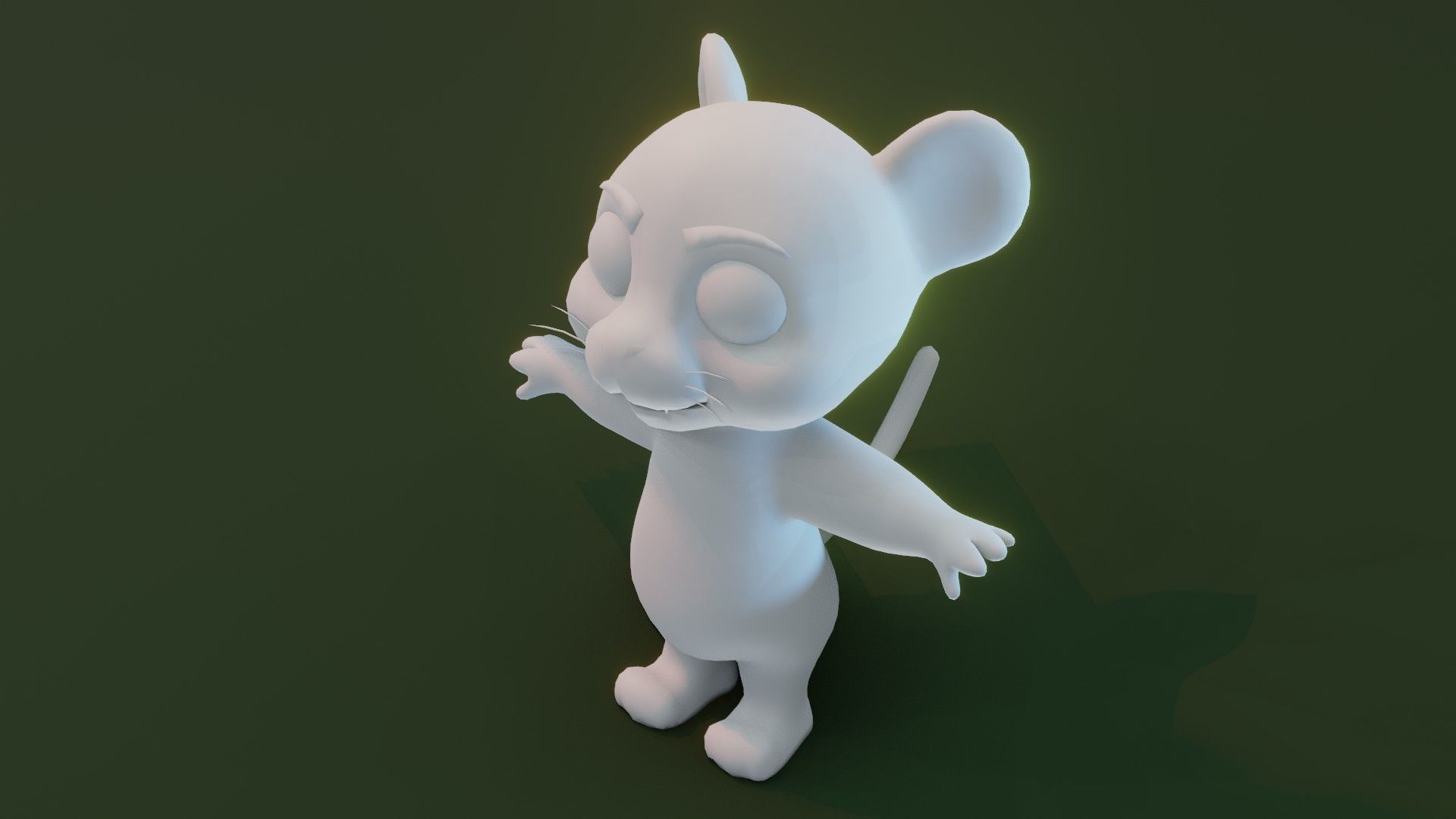 Cartoon Tiger Animated and Rigged Base Mesh 3D Model Low-poly 3D model_17