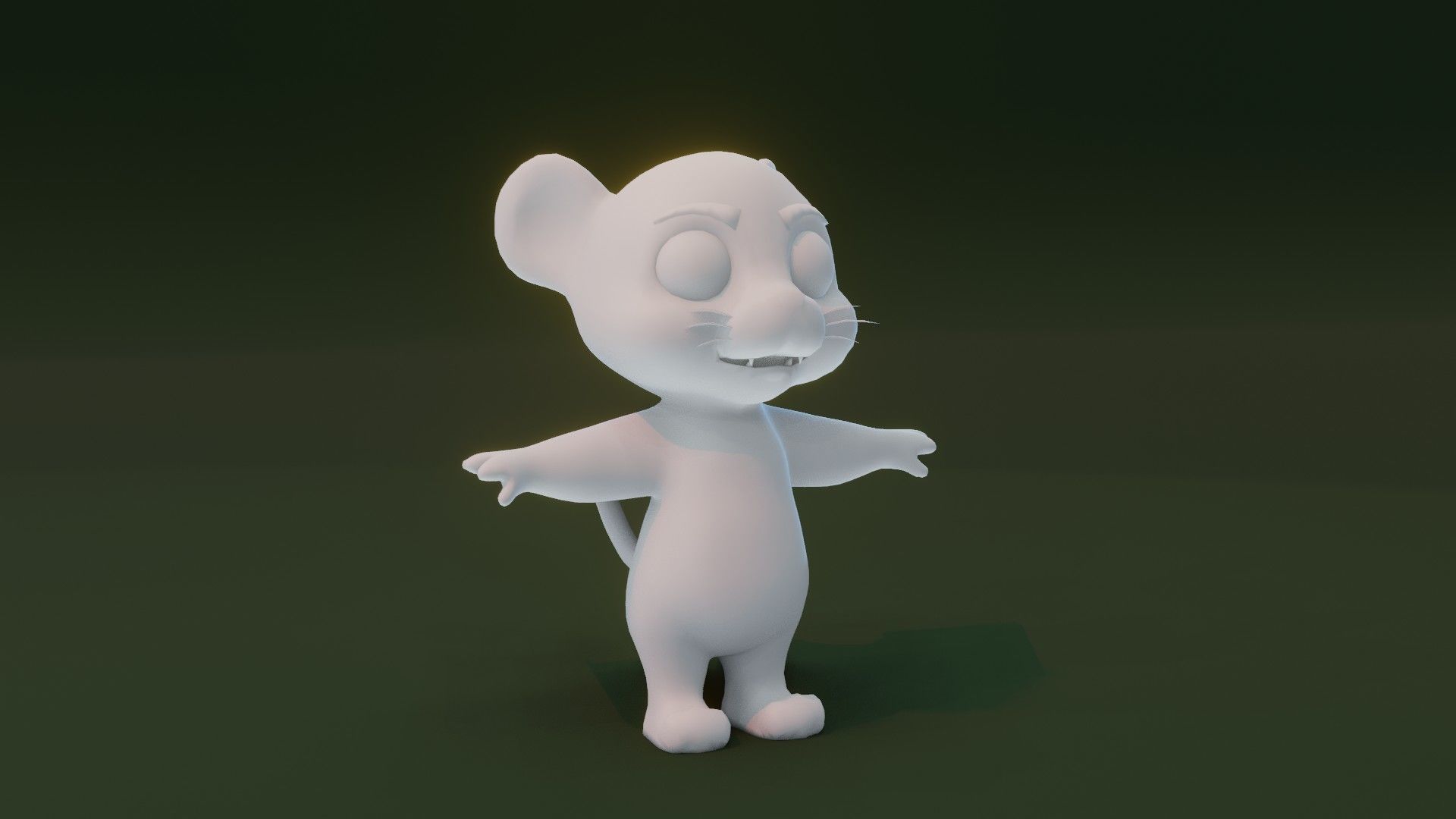 Cartoon Tiger Animated and Rigged Base Mesh 3D Model Low-poly 3D model_15