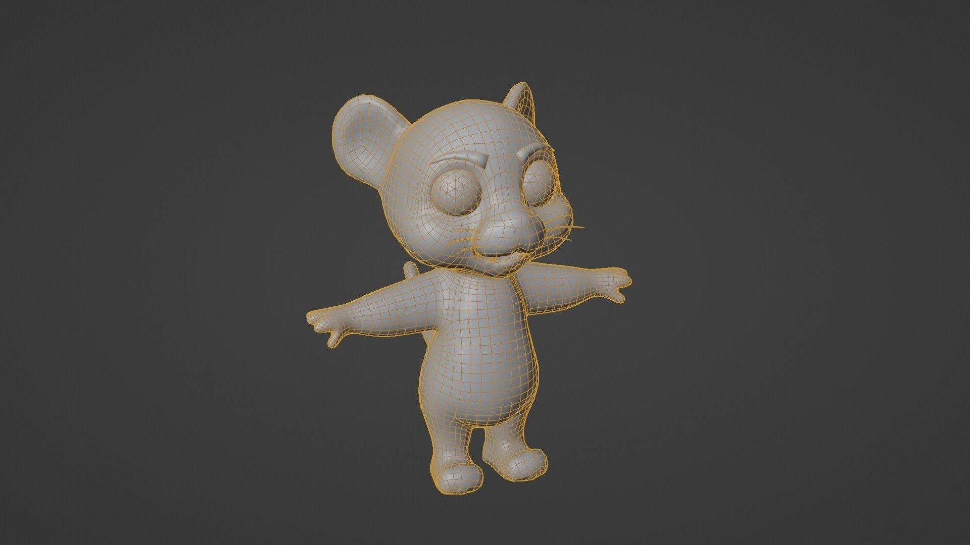 Cartoon Tiger Animated and Rigged Base Mesh 3D Model Low-poly 3D model_19