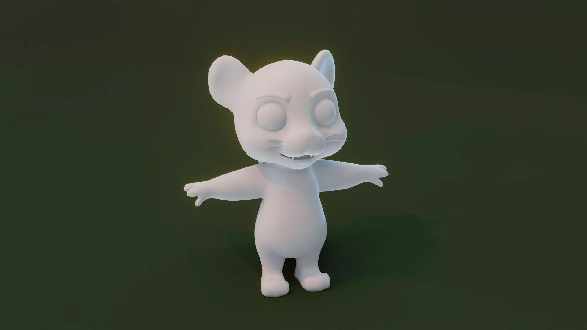 Cartoon Tiger Animated and Rigged Base Mesh 3D Model Low-poly 3D model_0