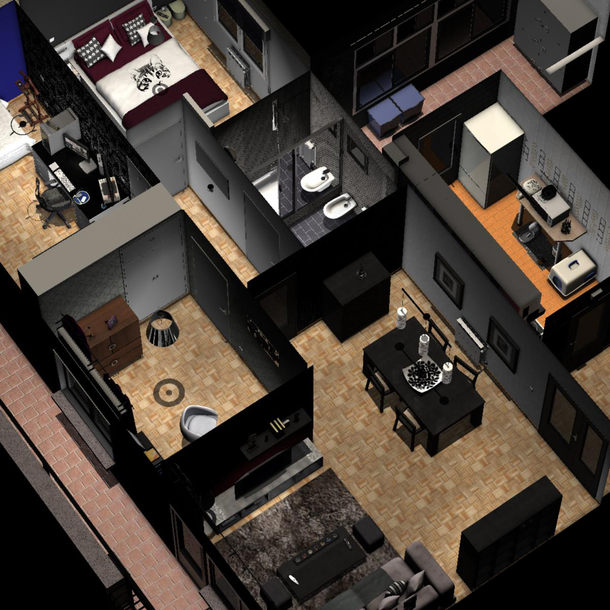 Entire apartment 3D model_22