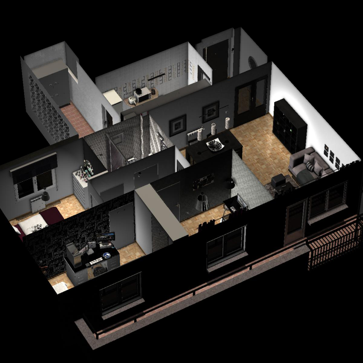 Entire apartment 3D model_21