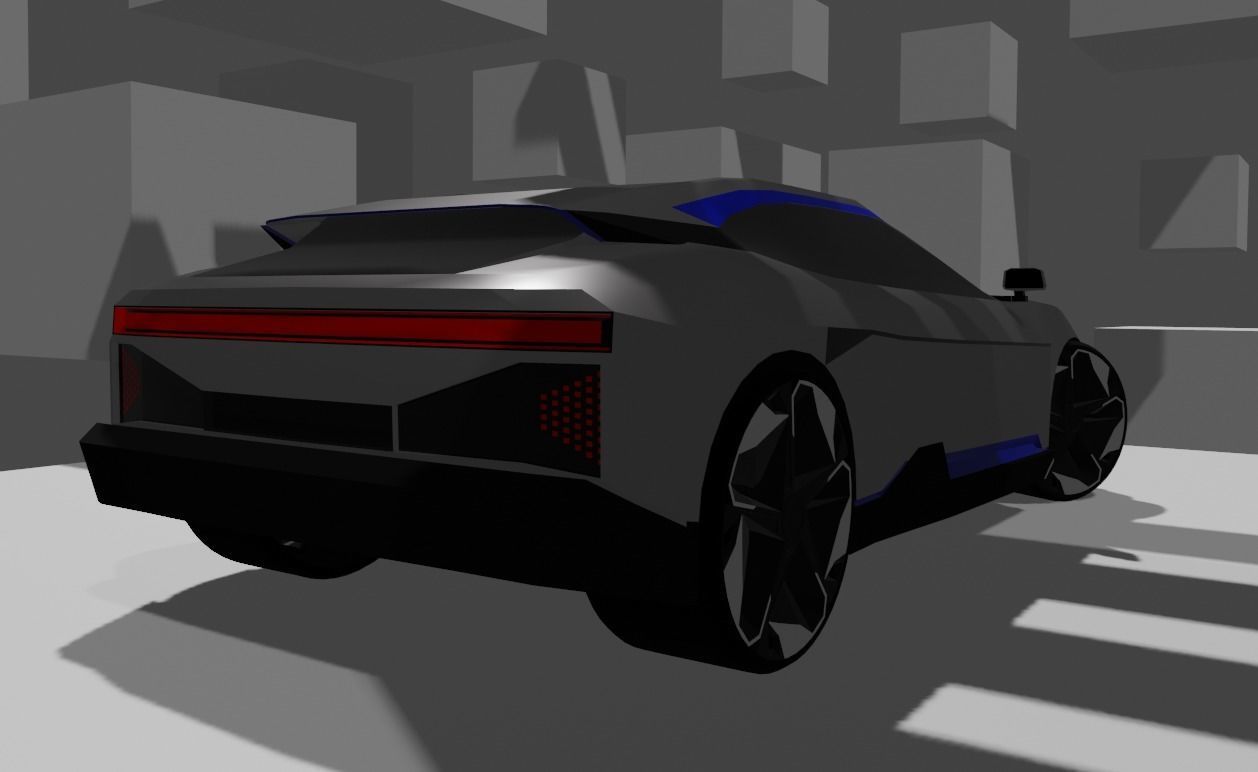 Hiphi Z  Low-poly 3D model_6