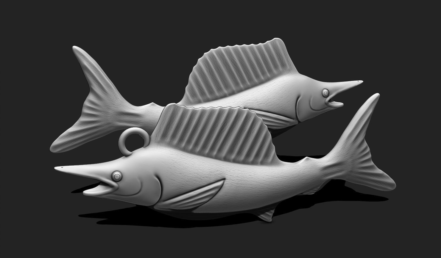 Fish 03 - Pendant - 3D Print - Aquarium 3D print model_14