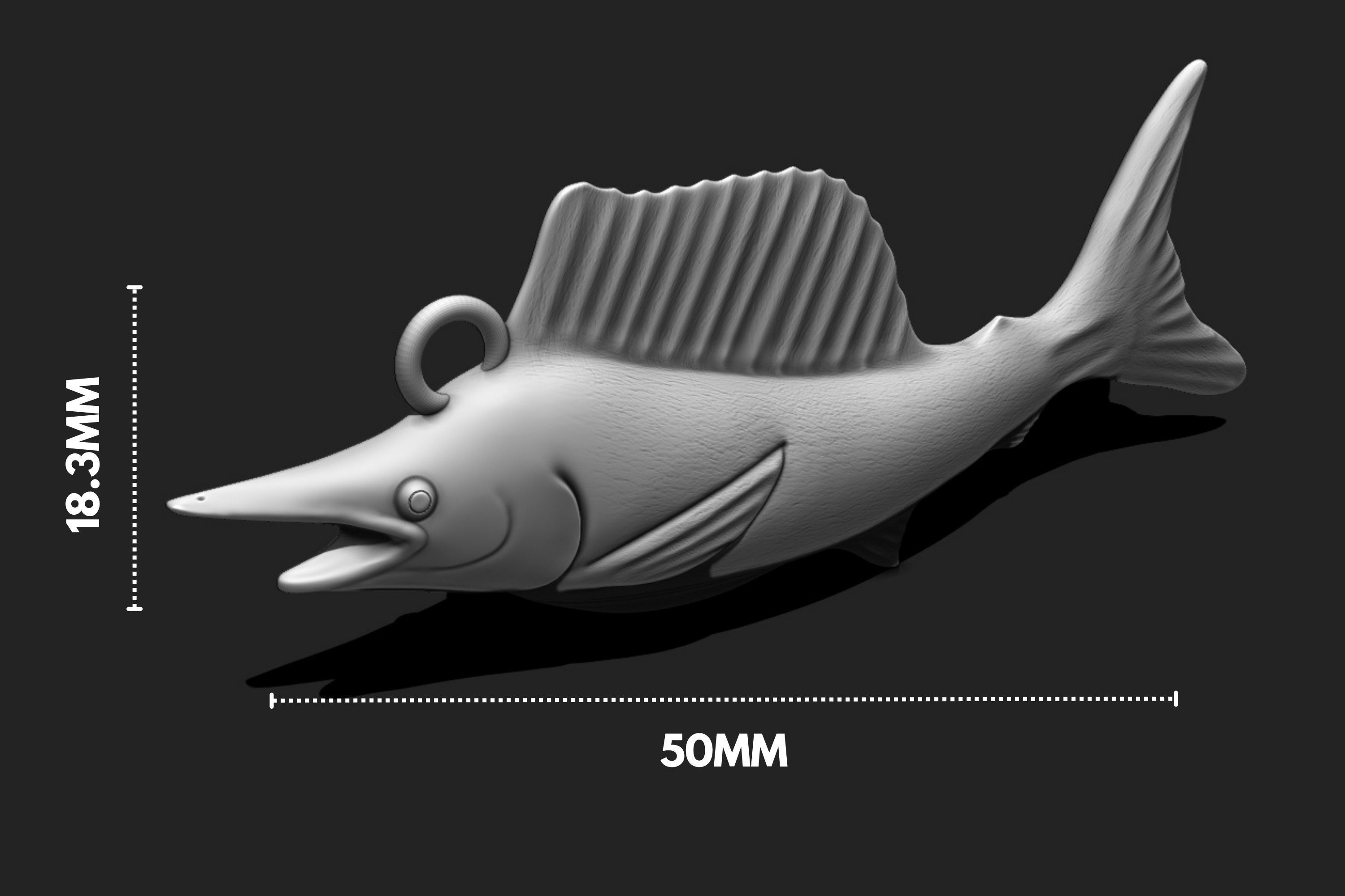 Fish 03 - Pendant - 3D Print - Aquarium 3D print model_4