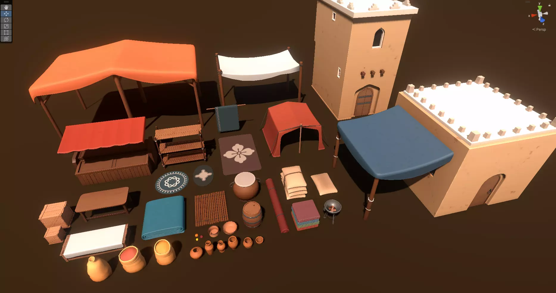 Stylized Medieval Props Low-poly 3D model_0