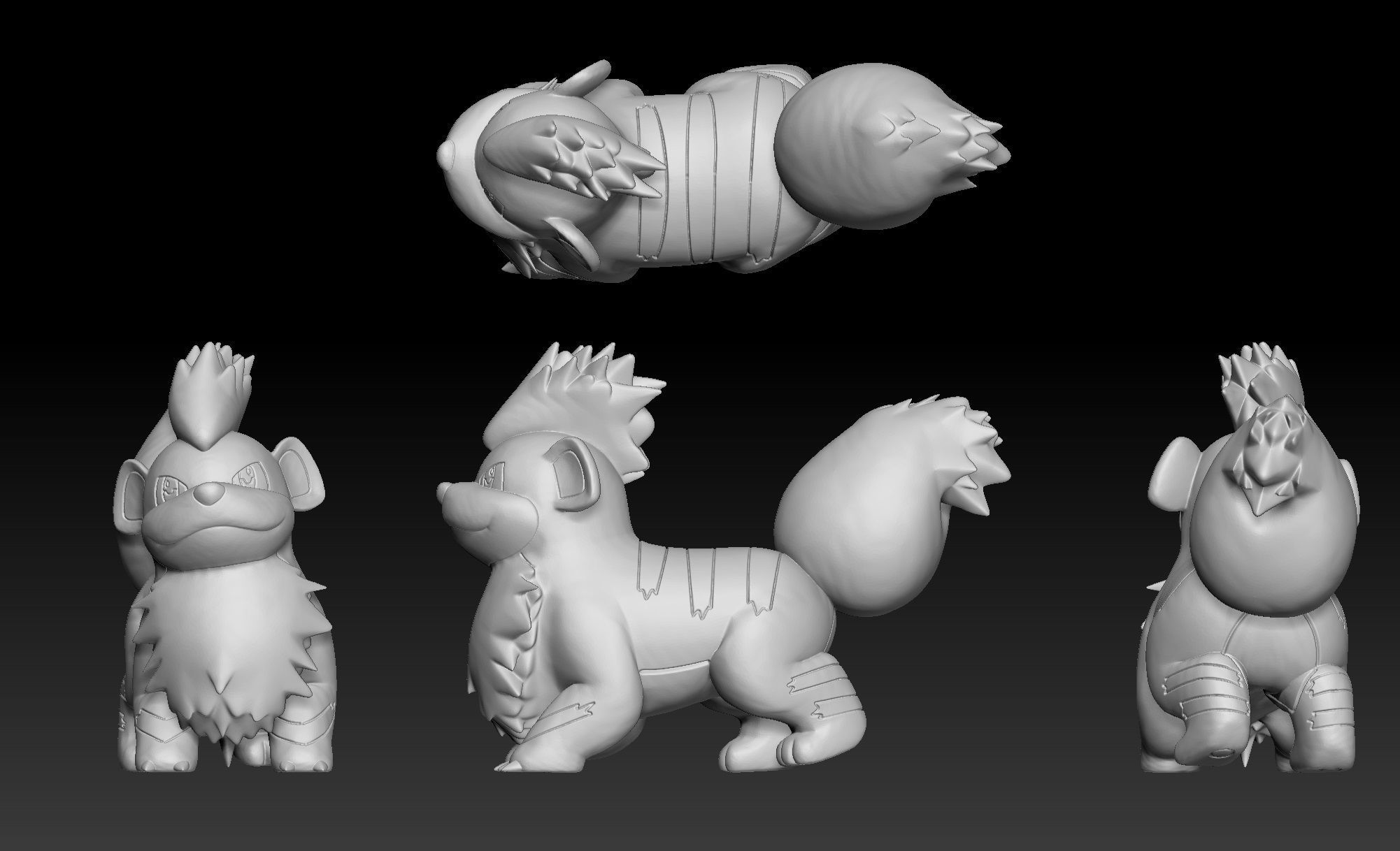 Pokemon Growlithe Arcanine 3D print model_1