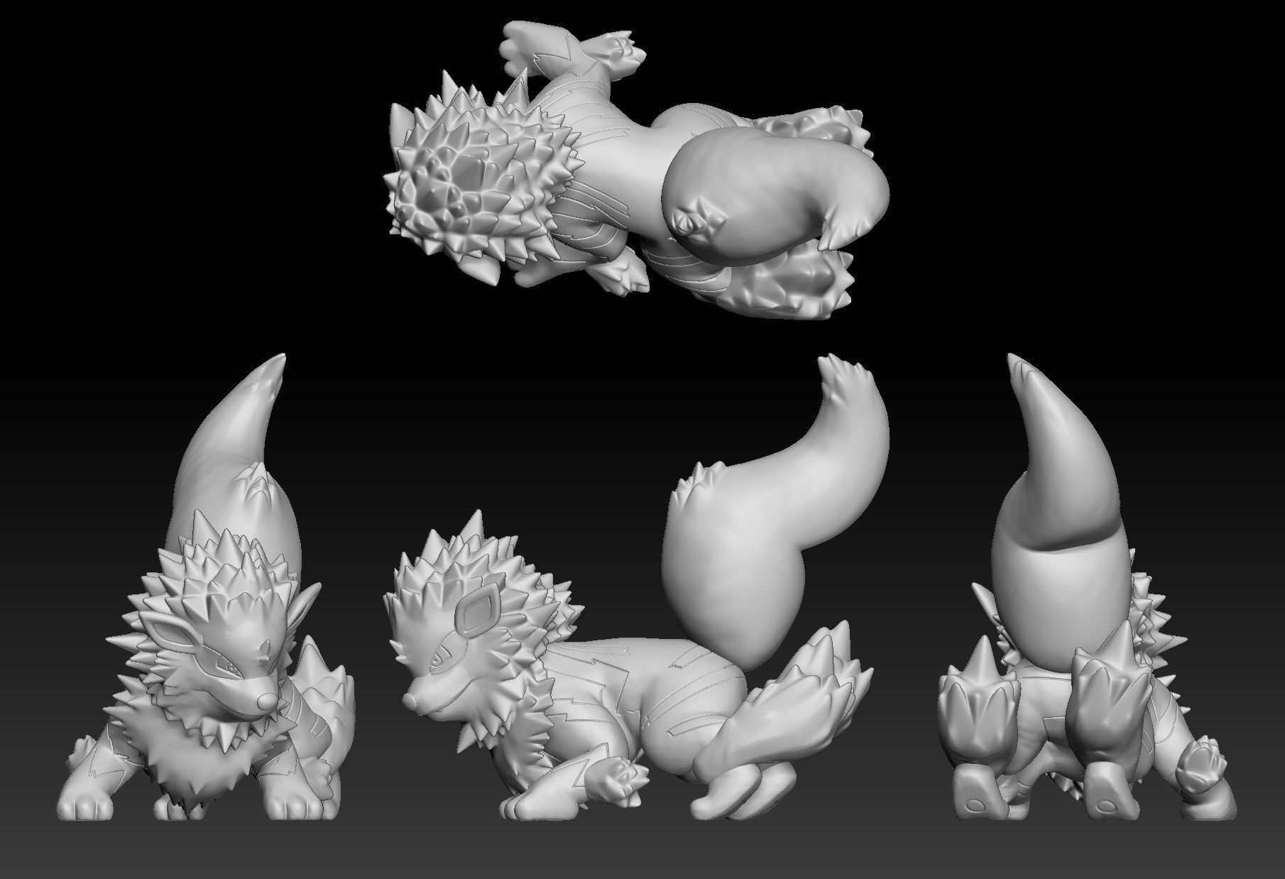 Pokemon Growlithe Arcanine 3D print model_2