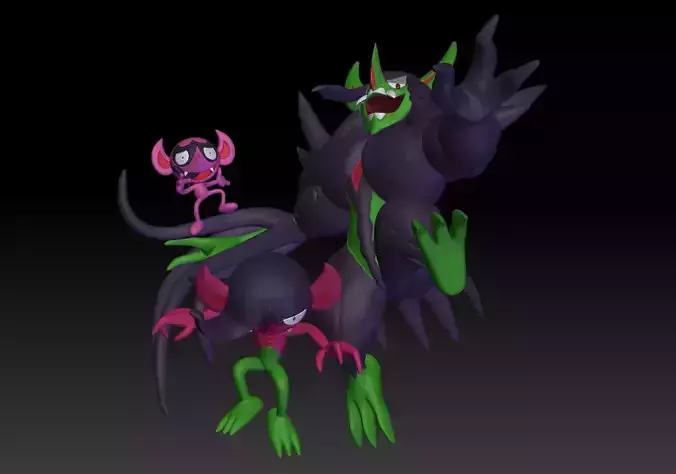 Pokemon Impidimp Morgrem Grimmsnarl