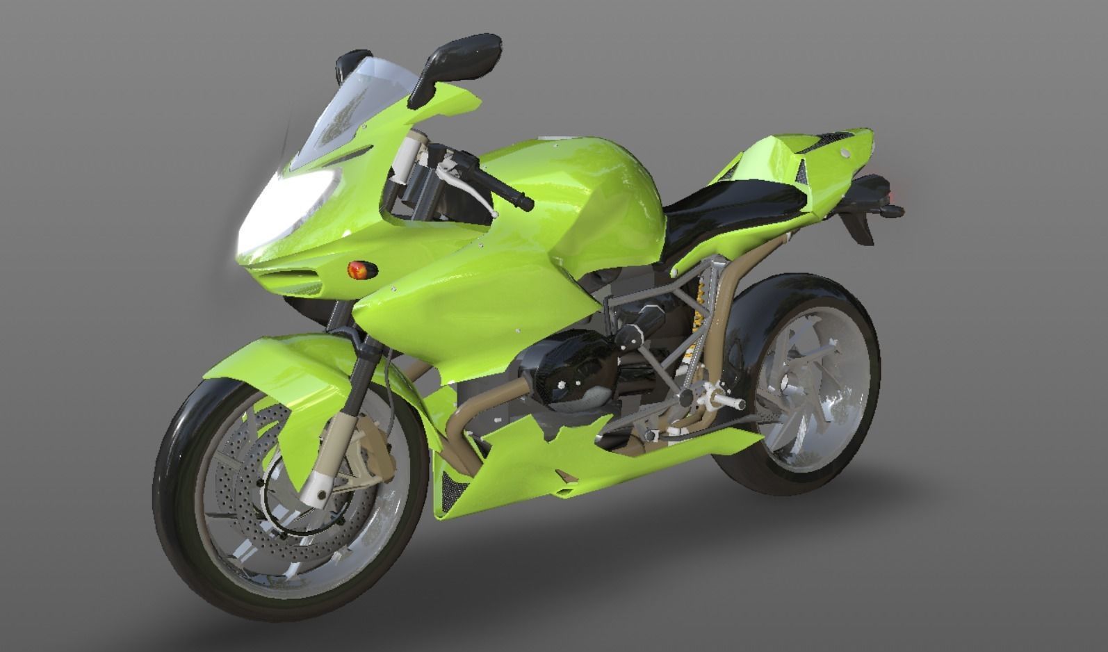 Sports Bike Latest 3D Model New Concept Low-poly 3D model_11