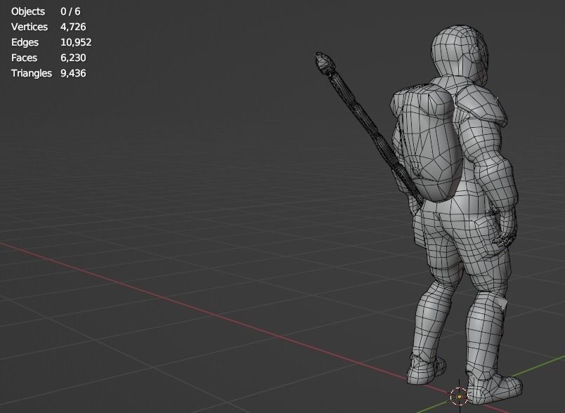 Futuristic soldier Cyborg mercenary Techno Assassin Low-poly 3D model_12