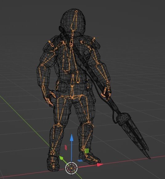 Futuristic soldier Cyborg mercenary Techno Assassin Low-poly 3D model_10