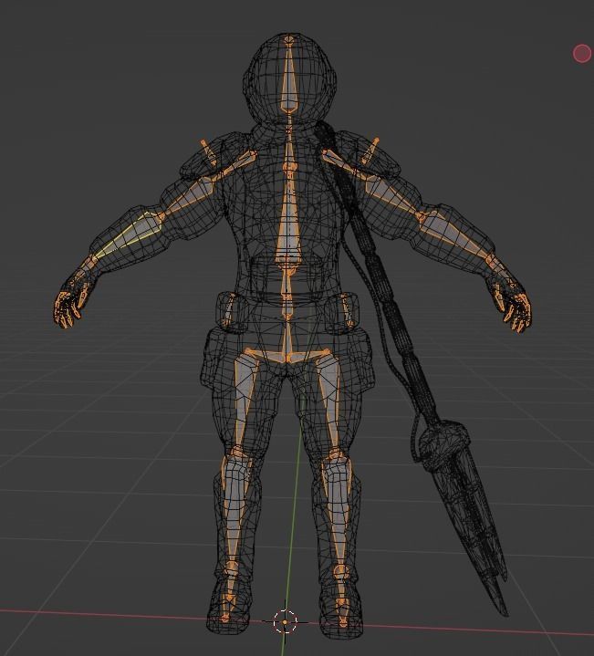 Futuristic soldier Cyborg mercenary Techno Assassin Low-poly 3D model_9