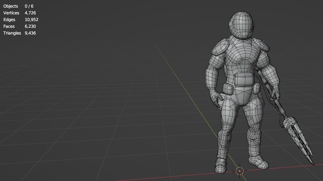 Futuristic soldier Cyborg mercenary Techno Assassin Low-poly 3D model_11