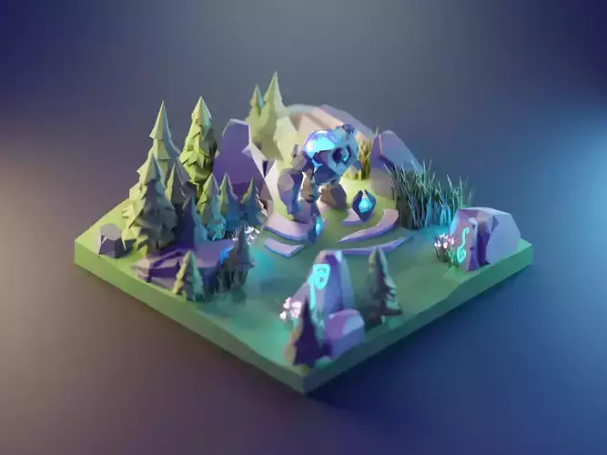 Isometric Stoneman in Forest
