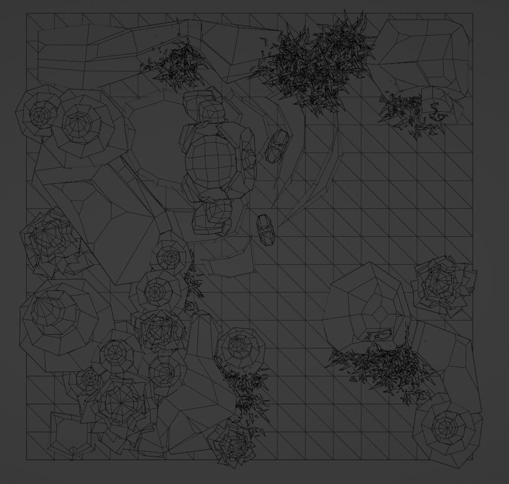 Isometric Stoneman in Forest Low-poly 3D model_8