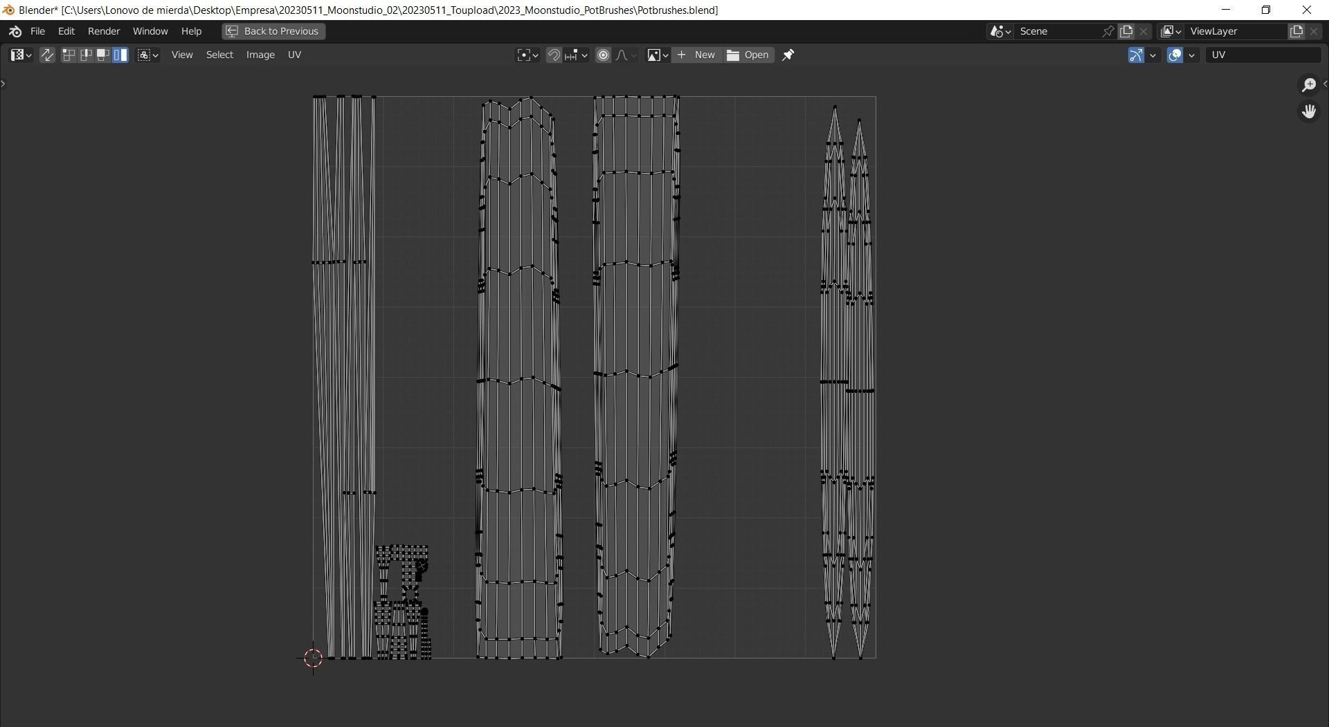 Realistic Brushes pot Low-poly 3D model_23
