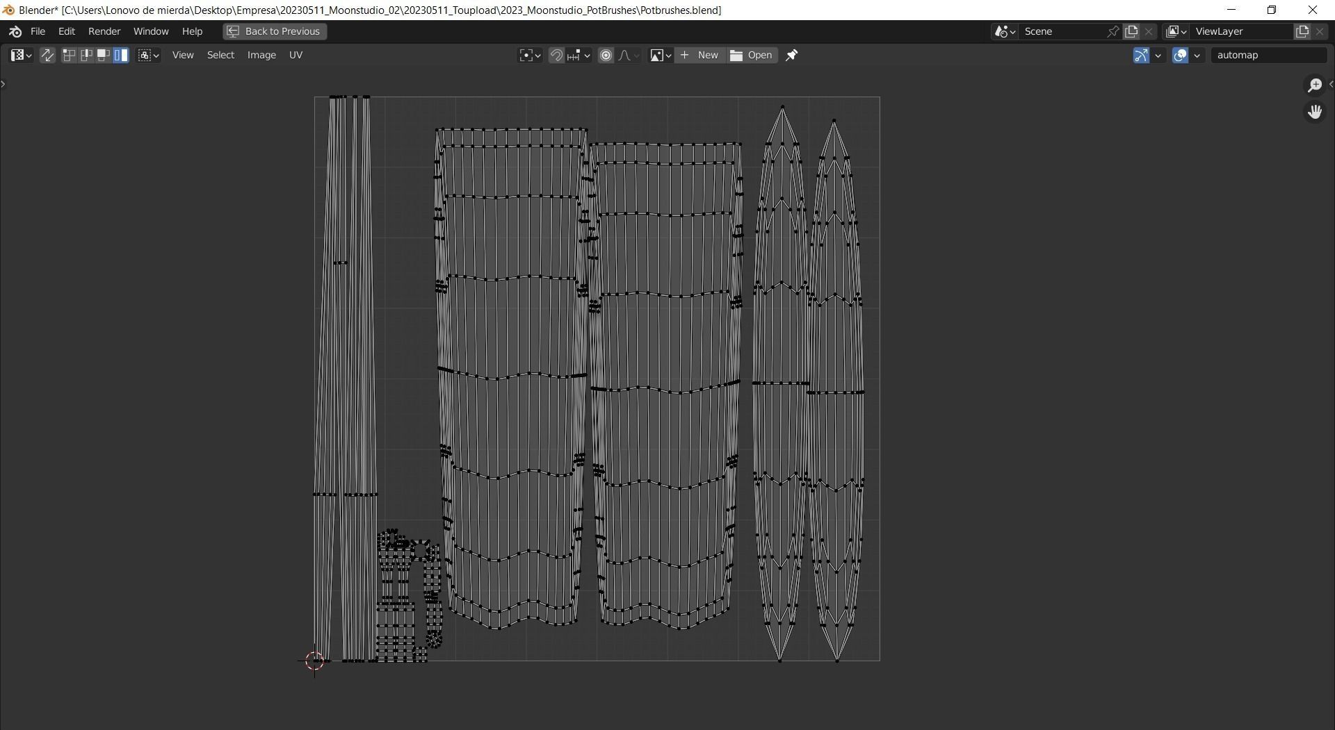 Realistic Brushes pot Low-poly 3D model_21