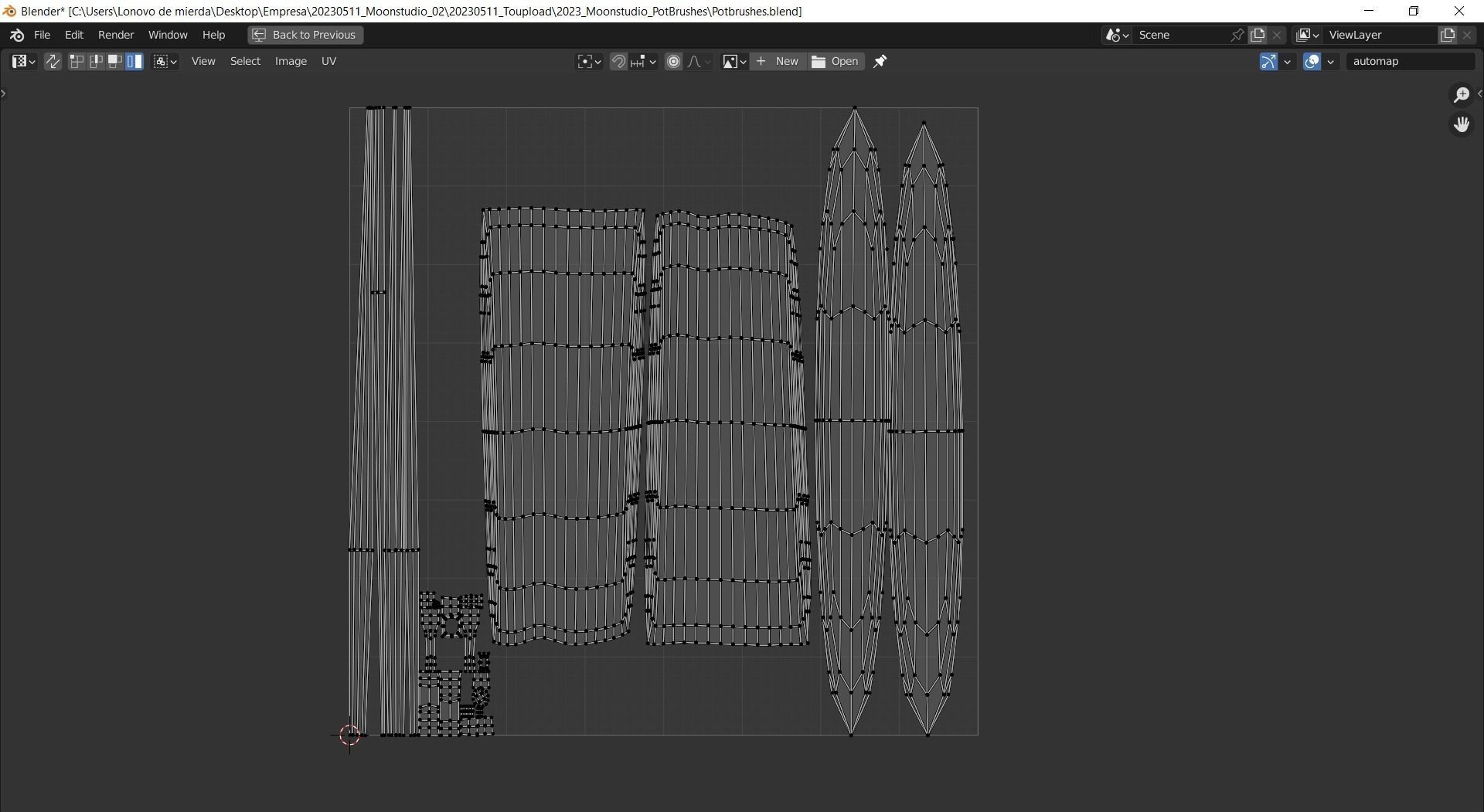 Realistic Brushes pot Low-poly 3D model_22