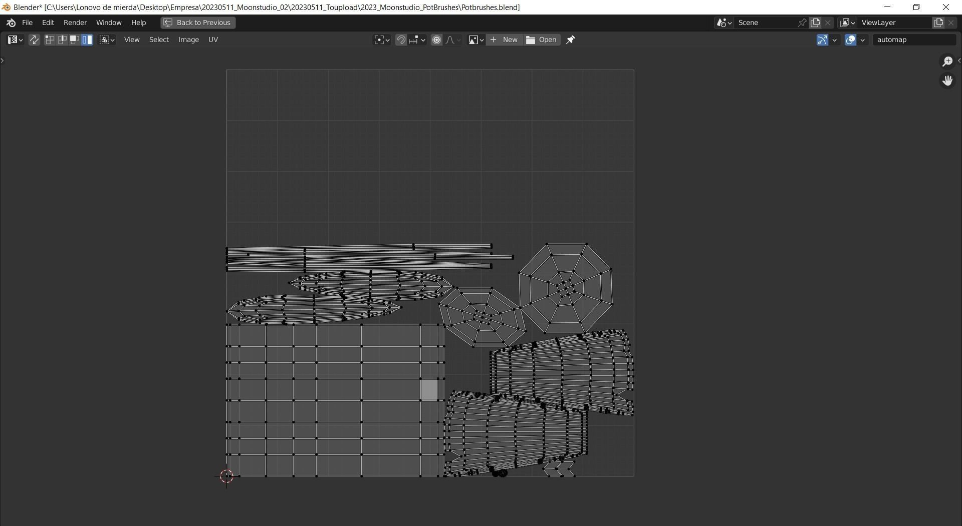 Realistic Brushes pot Low-poly 3D model_20