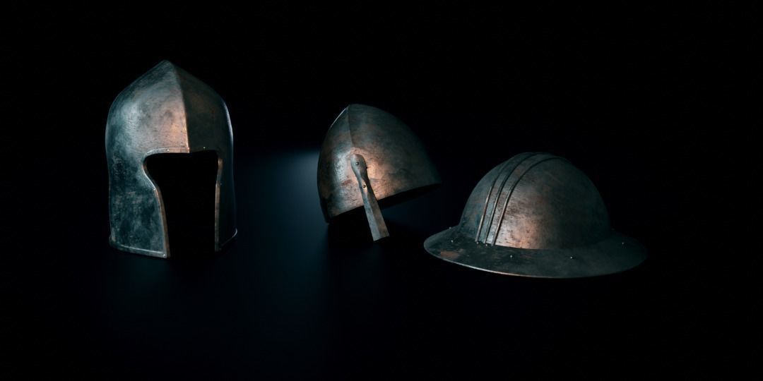 Medieval Soldier Helmets Free 3D model_1