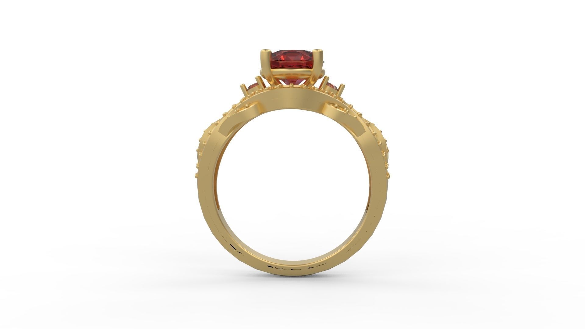 Woman Solitaire Ring 1008 3D print model_1