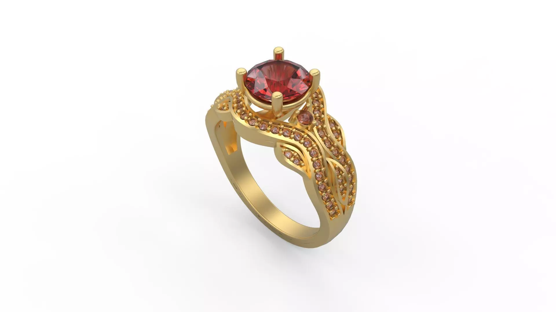 Woman Solitaire Ring 1008 3D print model_0