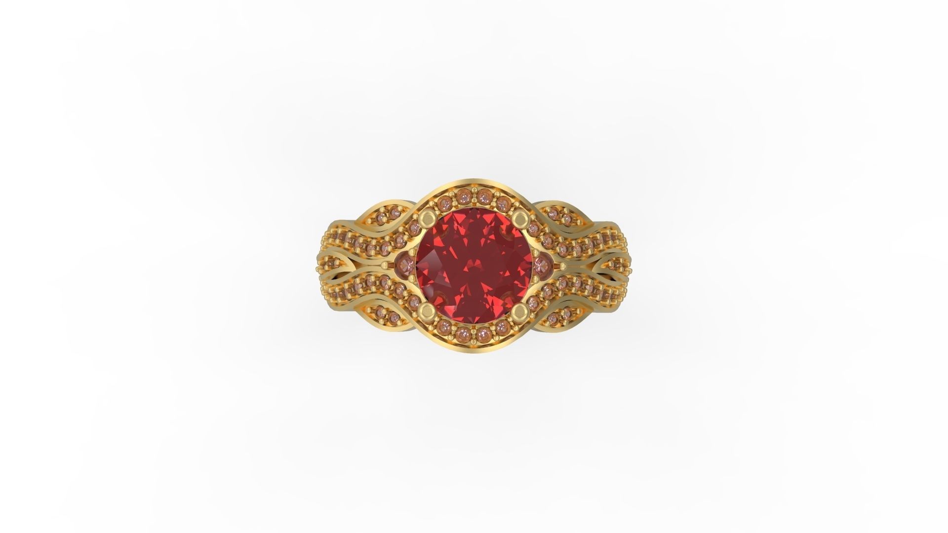 Woman Solitaire Ring 1008 3D print model_4