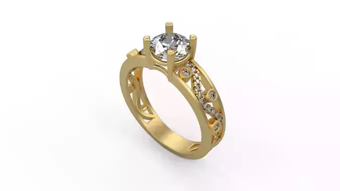 Woman Solitaire Ring 1009
