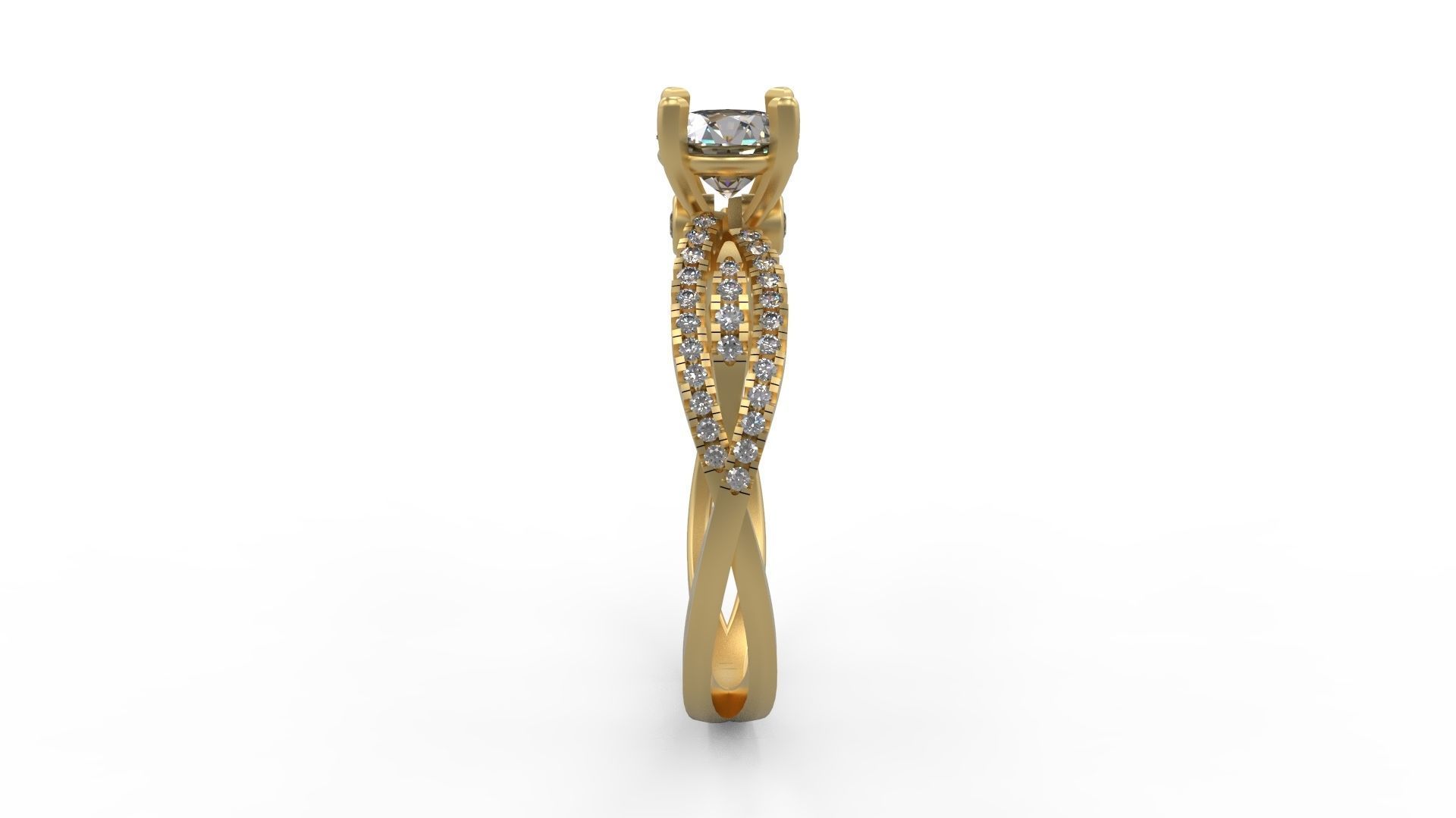 Woman Solitaire Ring 1011 3D print model_2