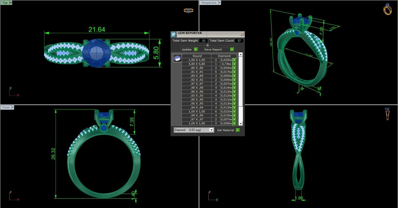 Woman Solitaire Ring 1011 3D print model_9