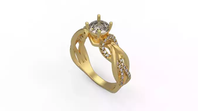 Woman Solitaire Ring 972