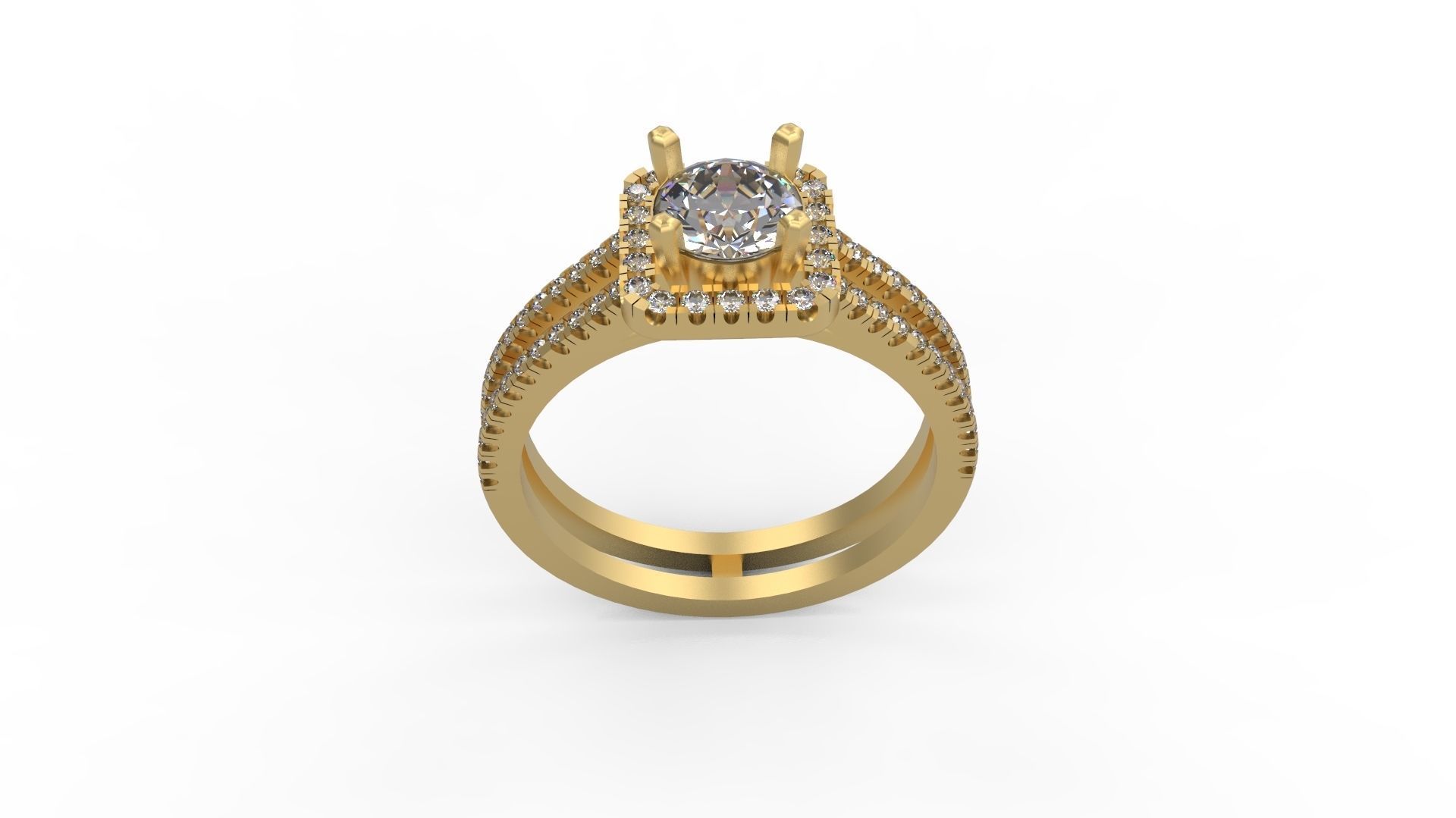 Woman Solitaire Ring 974 3D print model_3
