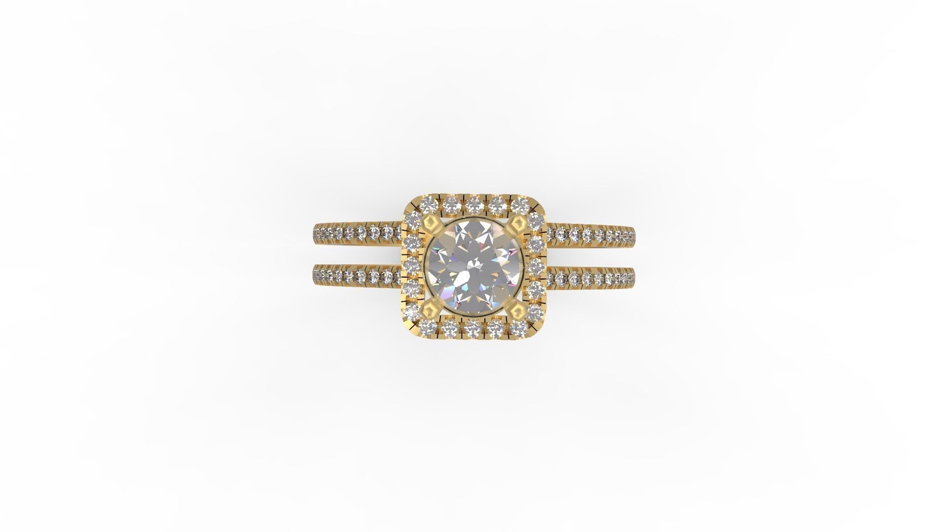 Woman Solitaire Ring 974 3D print model_4