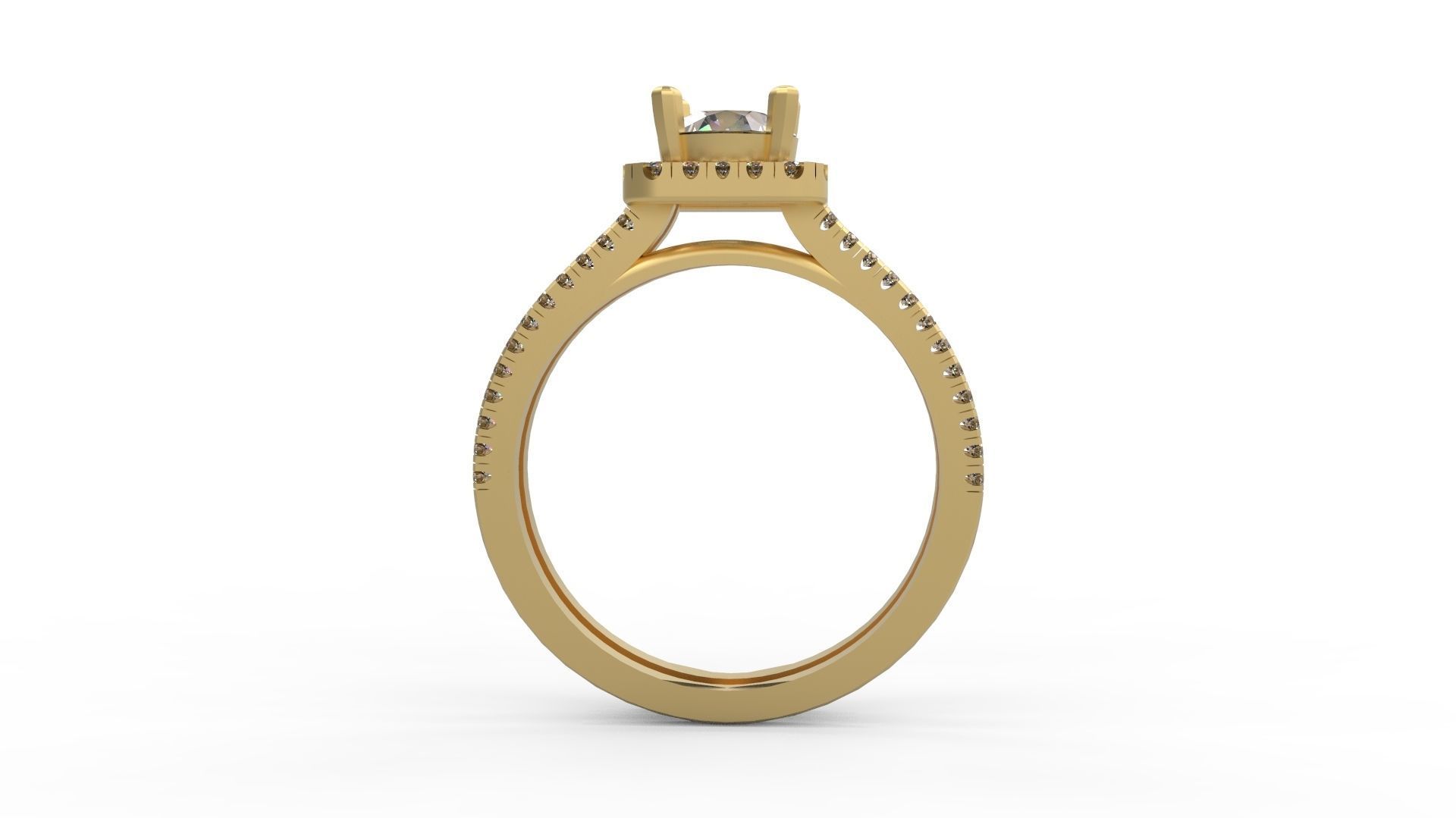 Woman Solitaire Ring 974 3D print model_1