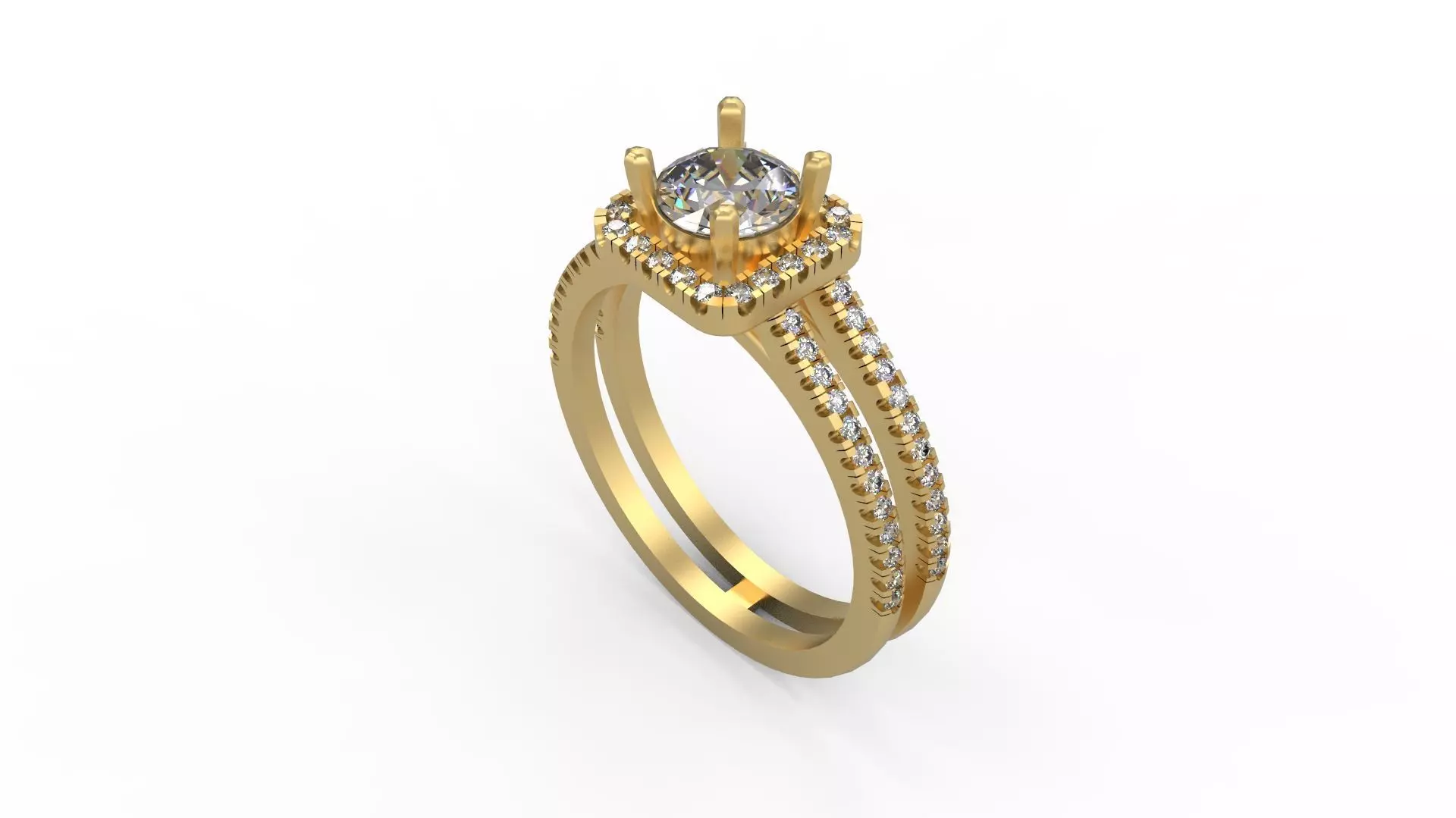 Woman Solitaire Ring 974 3D print model_0