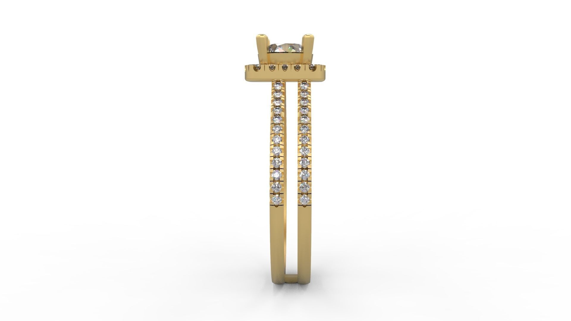 Woman Solitaire Ring 974 3D print model_2