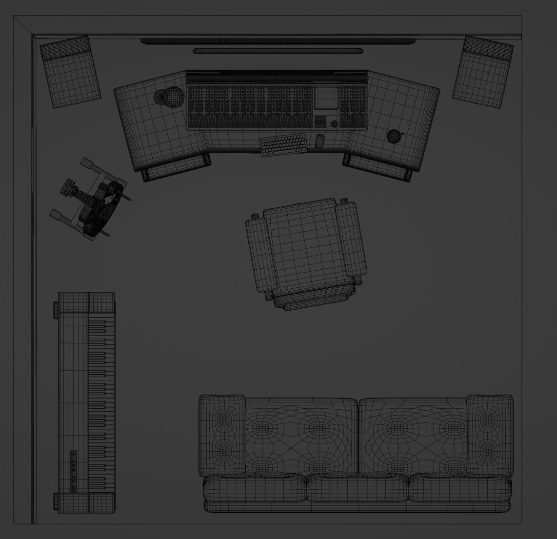 Isometric Recording Studio 3D model_6