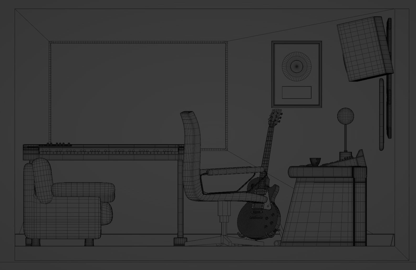 Isometric Recording Studio 3D model_7