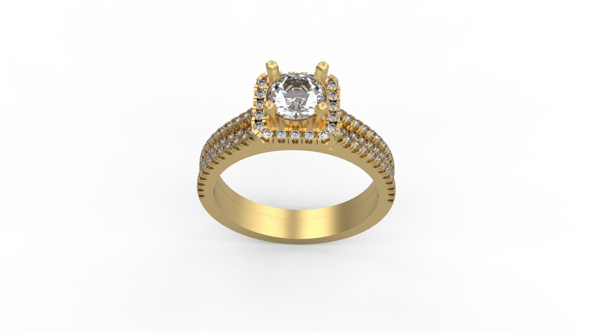 Woman Solitaire Ring 975 3D print model_3