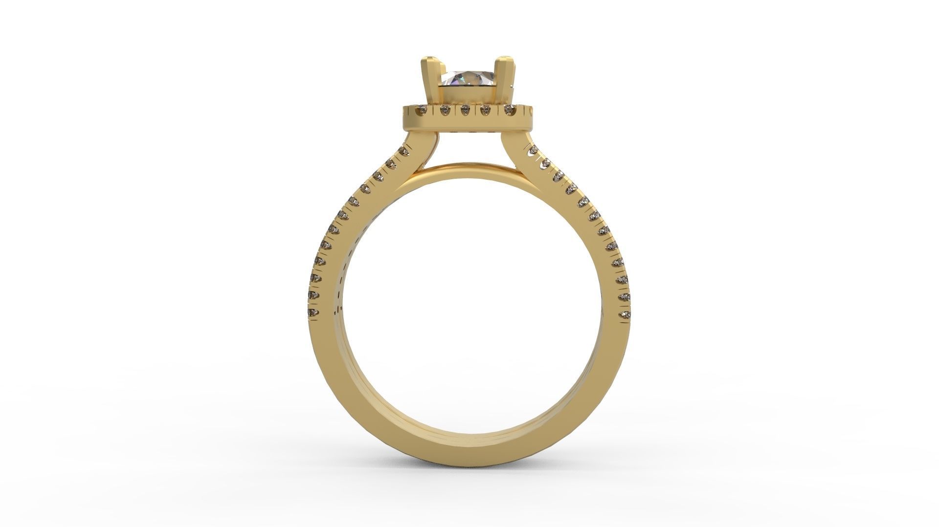 Woman Solitaire Ring 975 3D print model_1