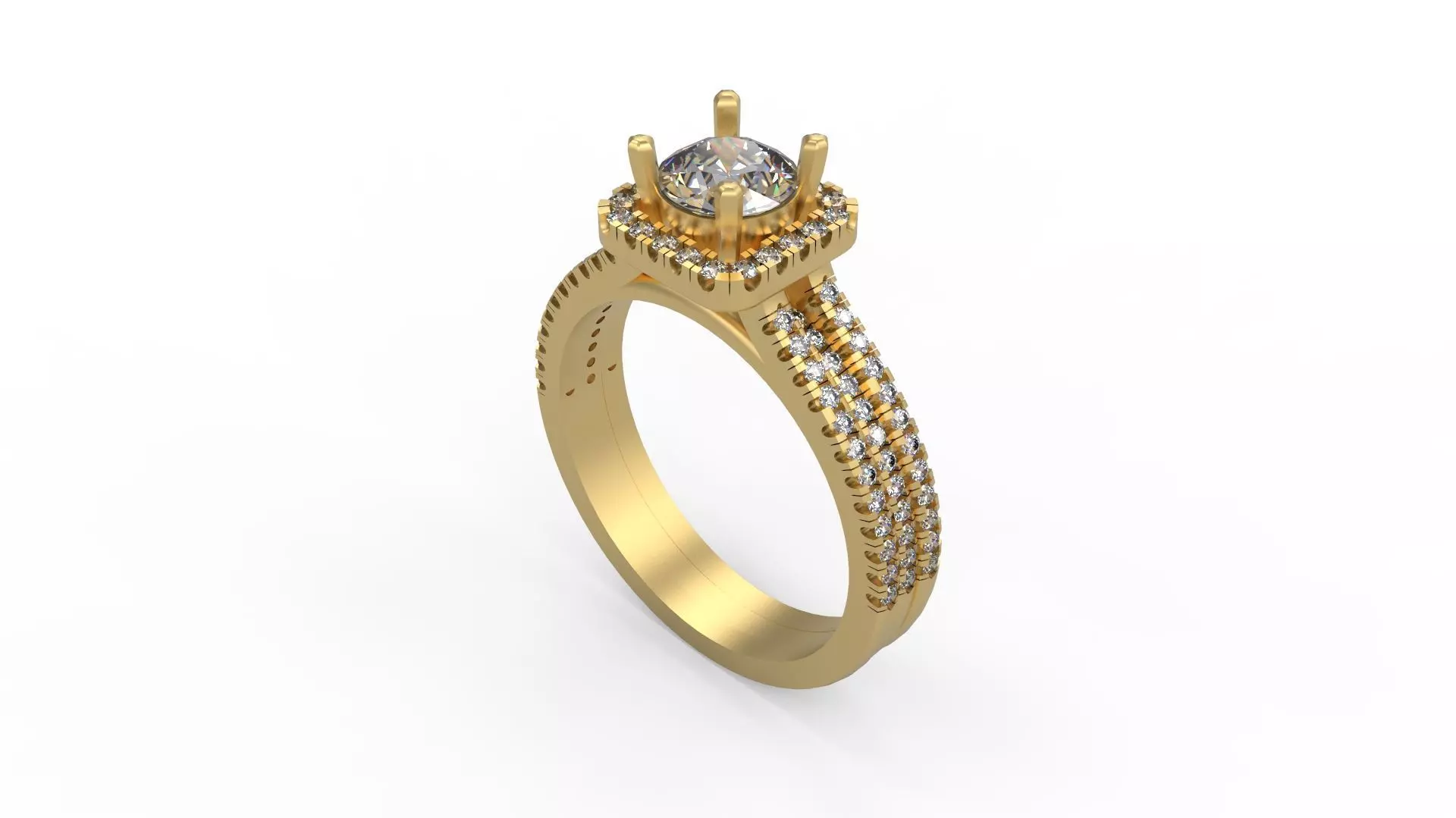 Woman Solitaire Ring 975 3D print model_0